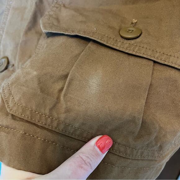 NWT American Eagle Jacket Brown Canvas Button Jacket Medium Duck Barn Worker‎ - Picture 7 of 10